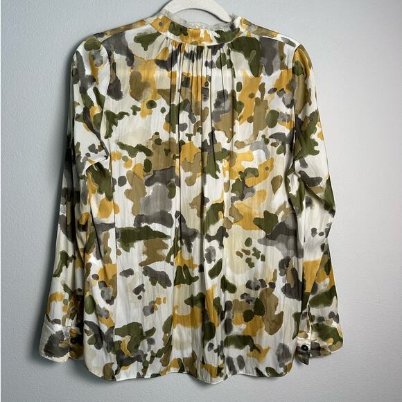 Zadig & Voltaire Tink Camo-Print Satin Long Sleeve Blouse Size Small - Picture 4 of 9
